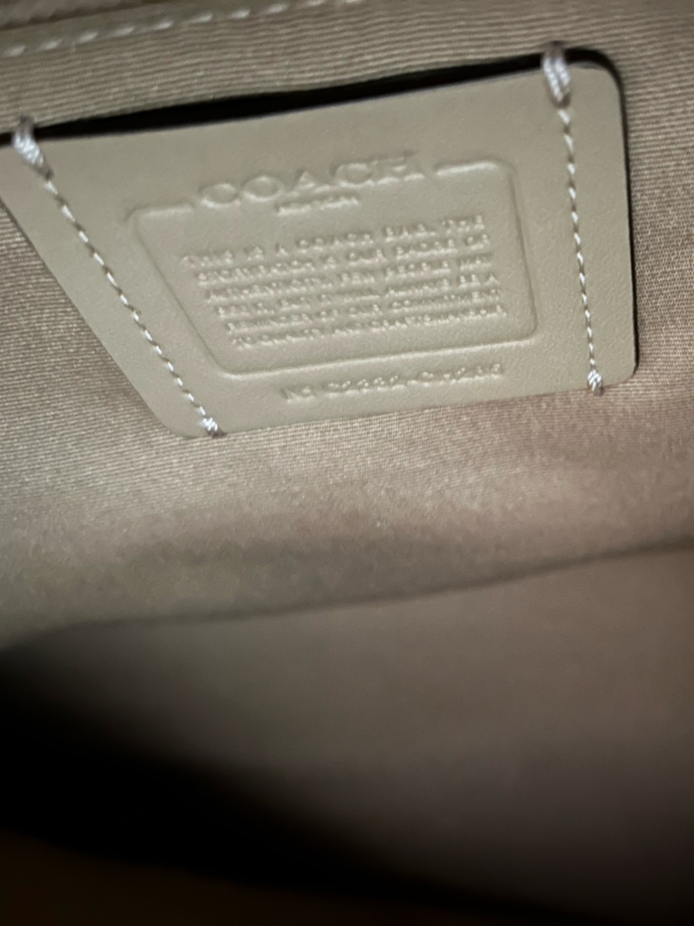 Coach White Leather Double-Handle Tote with Gold Hardware - Picture 3 of 6